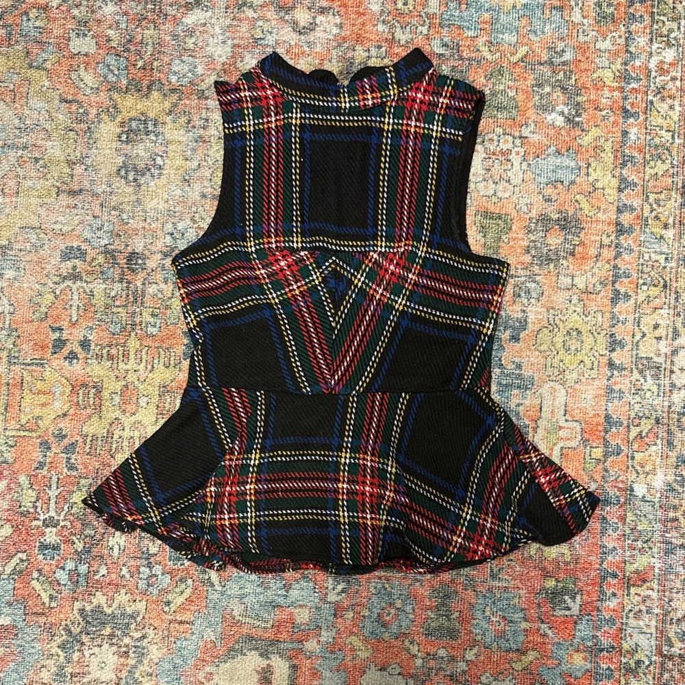 Plaid Sleeveless Kids Top